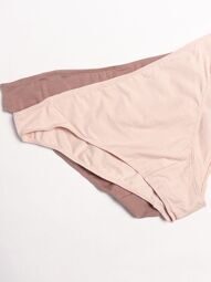 Трусы бикини хлопковые женские комплект из 2 шт цвет бежевый/шоколадный размер EUR XXL (rus 52-54) H&M