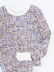 Пижама хлопковая для девочки лонгслив + брюки с манжетами принт цветы/животные рост 98 см Primark