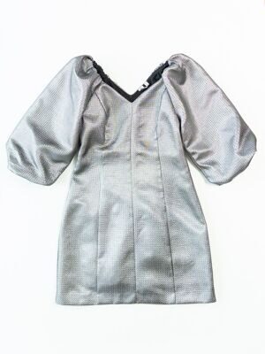 Платье из плотной ткани на подкладке сзади на молнии с V-образным вырезом/объемными рукавами размер EUR M (rus 46) YAS