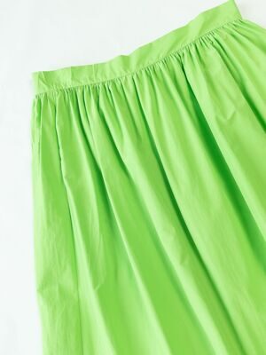 Юбка-клеш из хлопчатобумажной ткани женская молния и потайная пуговица сзади с подкладкой цвет зеленый размер EUR 50 (rus 56-58) H&M