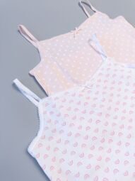 Майка хлопковая для девочки комплект из 2 шт цвет белый/розовый с принтом рост 110-116 см George