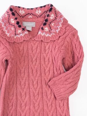 Платье узорной вязки с воротником цвет розовый/узор на рост 74 см 6-9 мес Primark