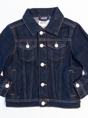 Джинсовая куртка для мальчика на пуговицах цвет темно-синий на рост 128 см Primark
