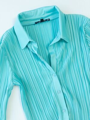 Блуза из жатой ткани цвет бирюзовый размер EUR 36 (rus 42) MISSGUIDED