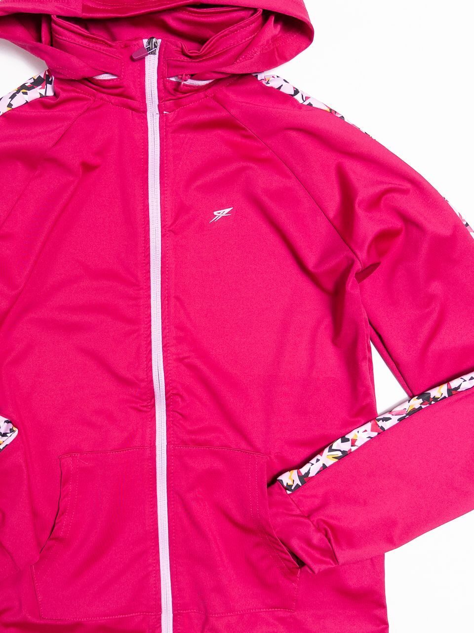 Толстовка спортивная для девочки со скрытым капюшоном, рукав реглан цвет розовый/узор на рост 158 см Primark