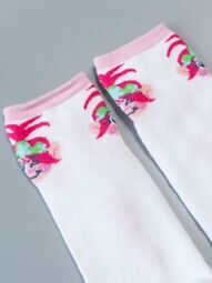 Носки хлопковые для девочки цвет белый/розовый с принтом длина стопы 16-18 см размер обуви 26-28 RESERVED