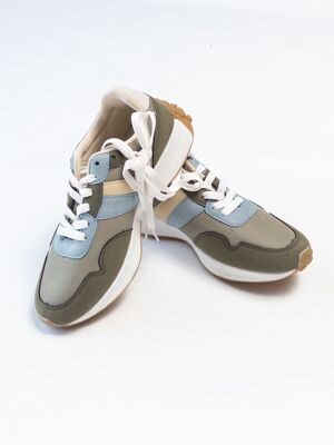 Кроссовки для девочки цвет хаки/голубой размер обуви 36 длина стельки 23 см TU