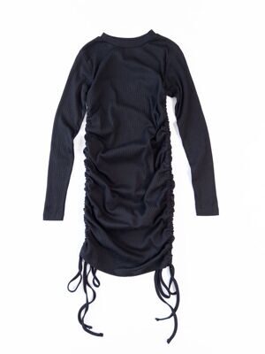 Платье в рубчик для беременных со сборками по бокам цвет черный размер EUR 34 (rus 40-42) MISSGUIDED
