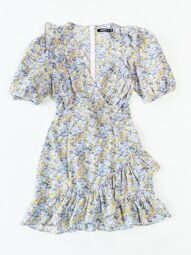 Платье легкое сзади на молнии рукава фонарики цветочный принт размер EUR 40 (rus 46) MISSGUIDED