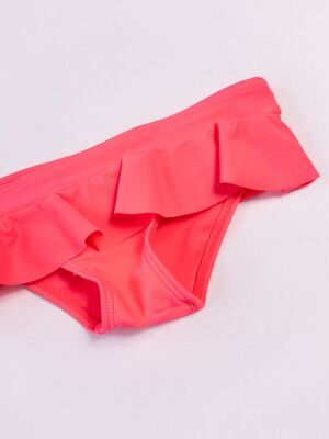 Плавки для девочки с оборкой цвет неоново-розовый на рост 68 см 6-9 мес OVS