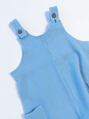 Комбинезон из вафельной ткани на регулируемых шлейках/карманами цвет голубой рост 92 см H&M