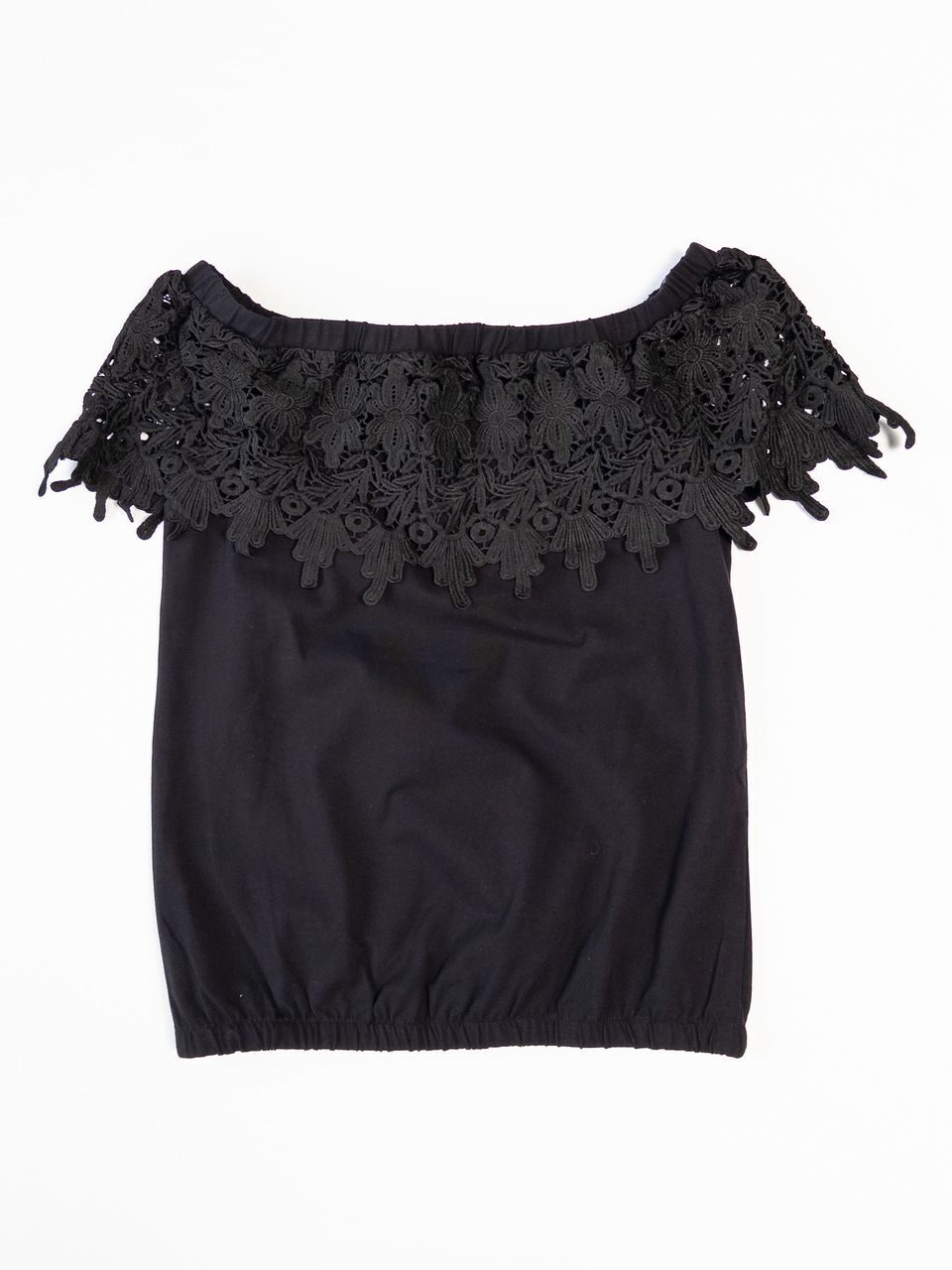 Блуза цвет чёрный с кружевной вышивкой  размер  UK 10 (rus 44-46) BY VERY