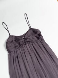 Длинное атласное платье цвет темно-фиолетовый размер EUR М (rus 44-46) H&M