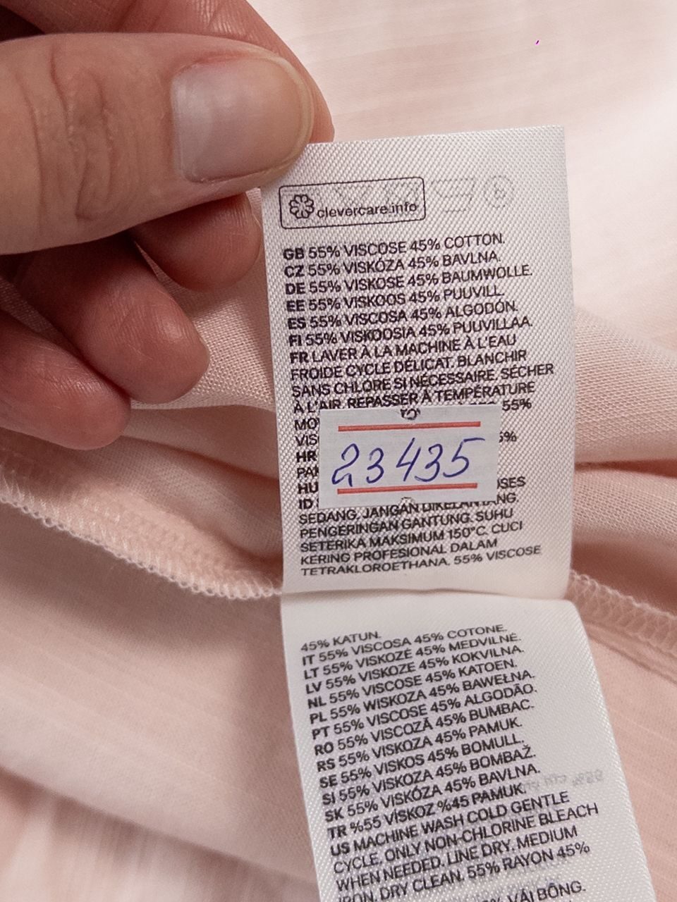 Короткое платье из смеси вискозы и хлопка без подкладки цвет светло-розовый размер EUR М (rus 44-50) H&M