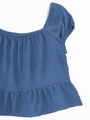 Блуза из вискозы для девочки цвет темно-синий рост 140 см H&M