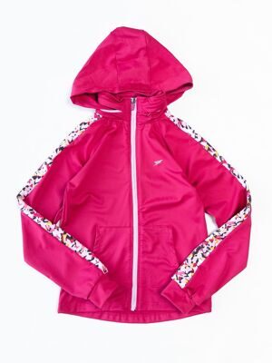 Толстовка спортивная для девочки со скрытым капюшоном, рукав реглан цвет розовый/узор 128 см  Primark