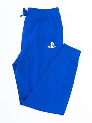 Брюки хлопковые мужские с утягивающим шнурком в поясе цвет синий принт PlayStation размер M  Primark