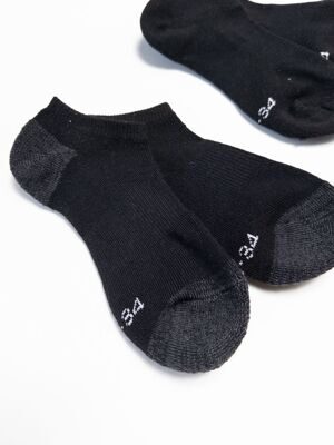 Носки короткие с махровой стопой цвет черный/серая пятка  длина стопы 20-22 см размер обуви 31-34 lupilu (1)