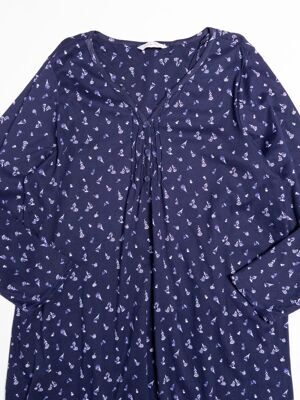 Платье для сна хлопковое женское цвет синий с принтом размер UK 24-26 (rus 58-60) George