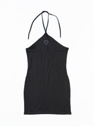 Облегающее платье с завязкой сзади на шее цвет принт сердце черный размер EUR М (rus 44) H&M