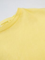 Футболка хлопковая для девочки с резинкой снизу и на рукавах цвет желтый на рост 158 см 12-13 лет OVS