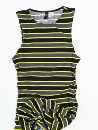 Платье из джерси женское в рубчик с кулиской по бокам цвет черный/синий/салатовый/полоска размер EUR XS ( rus 40-42) H&M