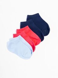 Носки хлопковые короткие для девочки комплект из 3 пар цвет ярко-розовый/синий/голубой длина стопы 14-16 см размер обуви 23-25 OVS