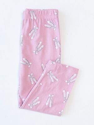 Брюки хлопковые для девочки цвет розовый с принтом рост 104 см Primark