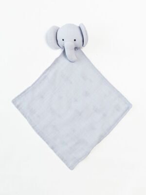 Салфетка-игрушка "Слоник" муслиновая двухслойная цвет серый/белый размер 29х29 см Primark