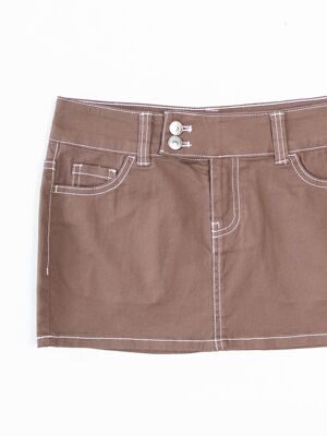 Короткая юбка из хлопкового твила. Узкий крой, заниженная талия, пояс на потайном крючке на талии, застежка-молния и пуговицы размер EUR 34 rus (38-40) H&M