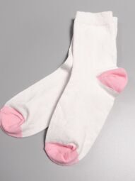 Носки хлопковые для девочки цвет белый/розовый длина стопы 18-20 см размер обуви 29-31 George