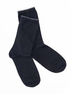 Носки хлопковые для девочки цвет черный/люрексная нить длина стопы 18-20 см размер обуви 29-31 H&M