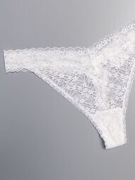 Трусы стринги кружевные женские цвет белый размер EUR XXL (rus 50-52) H&M