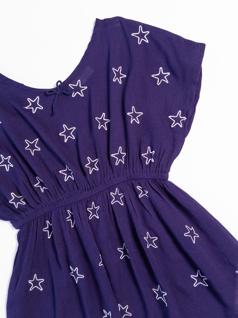 Платье-туника в поясе резинка цвет фиолетовый принт Звезды на рост 116 см 5-6 лет Primark