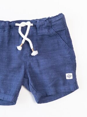 Шорты из рельефной ткани для мальчика с утягивающей резинкой/шнурком в поясе цвет синий рост 80 см H&M