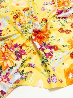 Платок с принтом из струящейся ткани цвет желтый принт цветы размер 55х55 см H&M