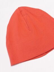 Шапка хлопковая для девочки двухслойная в рубчик цвет коралловый на рост 104-122 см (1-3 года) маломерит H&M
