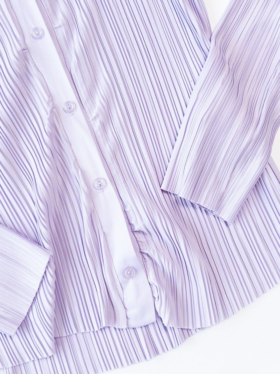 Блуза из жатой ткани на пуговицах цвет сиреневый размер EUR 34 (rus 40) MISSGUIDED (дефект кроя)