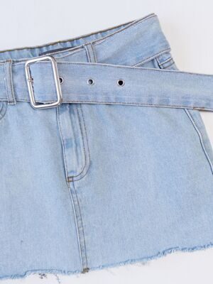 Юбка джинсовая с ремнем цвет светло-голубой размер EUR 36 (rus 40-42) Primark