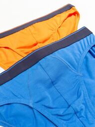 Трусы плавки мужские 48% MODAL комплект из 2 шт. цвет синий/оранжевый размер EUR L Primark