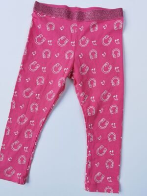 Леггинсы для девочки хлопковые цвет розовый с принтом 86-92 lupilu