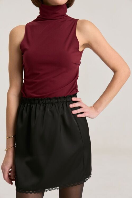 Юбка из атласа цвет черный (2440-2)