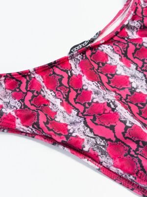 Плавки  женские с высокой талией цвет розовый змеиный принт размер EUR 38 (rus 44) boohoo