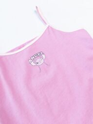 Майка хлопковая для девочки на бретелях цвет розовый с принтом рост 134 см Primark