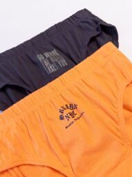 Трусы плавки хлопковые для мальчика комплект из 2 шт цвет оранжевый/графитовый с текстовым принтом рост 134 см Primark