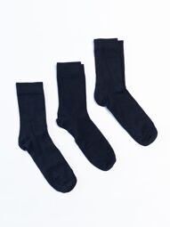 Носки хлопковые длинные мужские комплект из 3 пар цвет черный длина стопы 26-28 см размер обуви 43-46 H&M