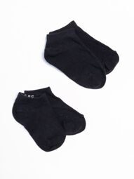 Носки хлопковые короткие комплект из 2 пар цвет черный длина стопы 14-16 см (размер обуви 23-25 ) Primark