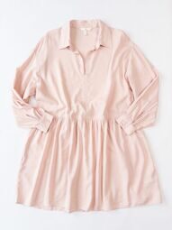 Короткое платье из смеси вискозы и хлопка без подкладки цвет светло-розовый размер EUR М (rus 44-50) H&M