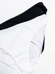 Трусы женские бикини комплект из 2 шт хлопковые цвет белый/черный размер EUR 42/44 (rus 48-50) Primark