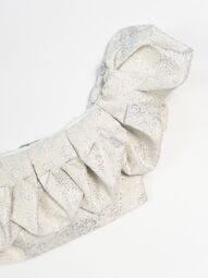 Топ из плотной ткани с оборкой цвет молочный с серебряной нитью размер EUR 34 (rus 38-40) Gina Tricot